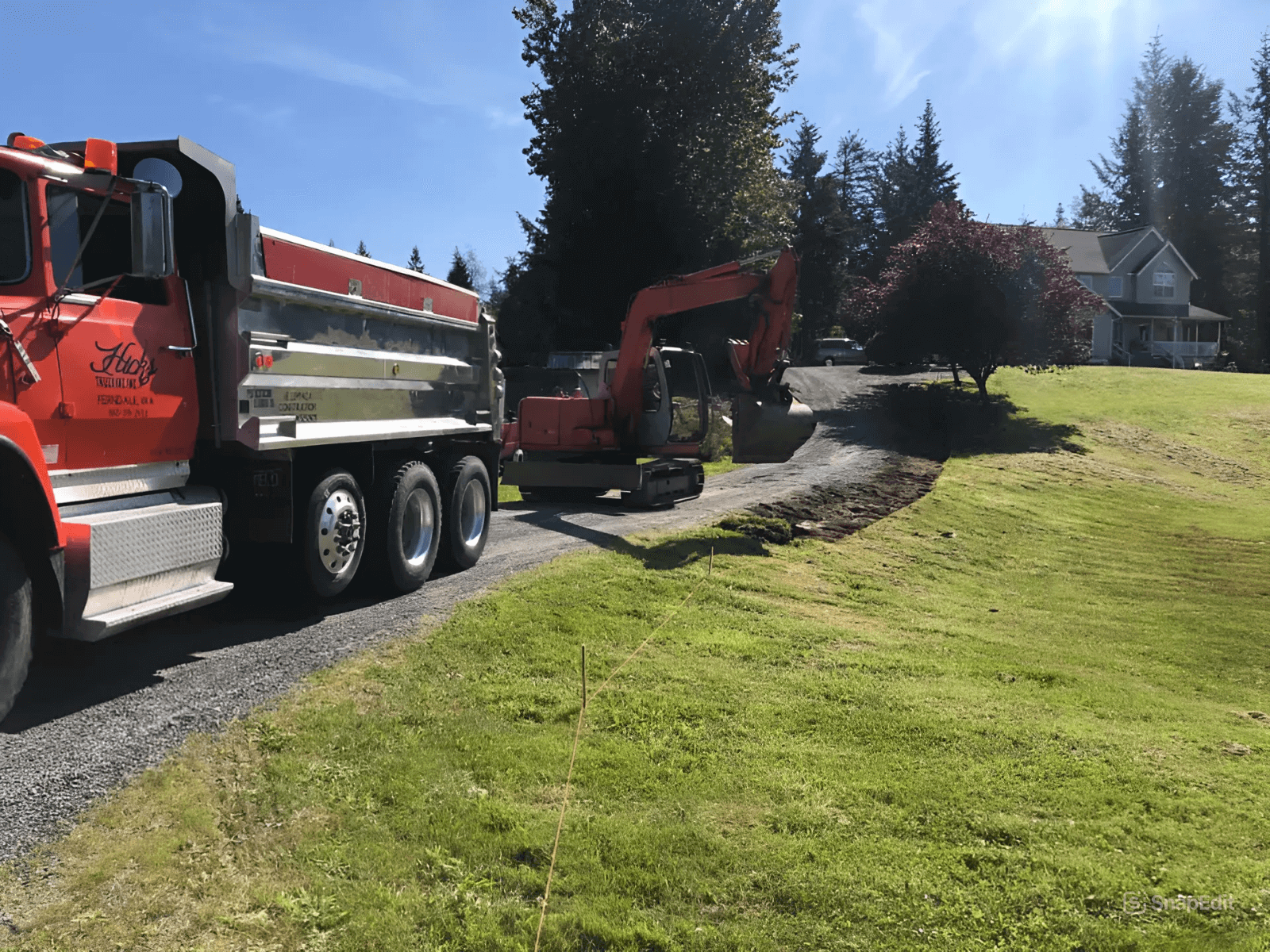 Hick Trucking - Excavator with Dumping Truck
